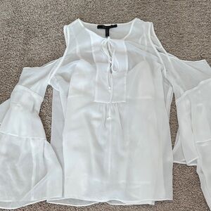 Elegant White Cold Shoulder Blouse